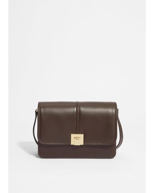 & Other Stories Brown Classic Leather Shoulder Bag