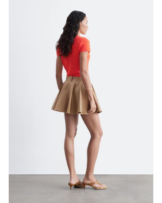 & Other Stories Red Mock-Neck Top