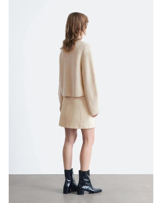 & Other Stories Natural Cropped Turtleneck Jumper