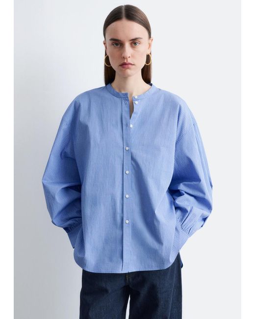 & Other Stories Blue Oversized Cotton Shirt