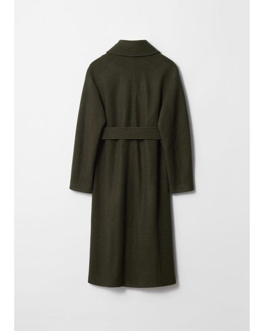 & Other Stories Black Voluminous Belted Wool Coat
