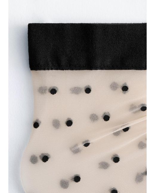 & Other Stories Black Sheer Dotted Socks