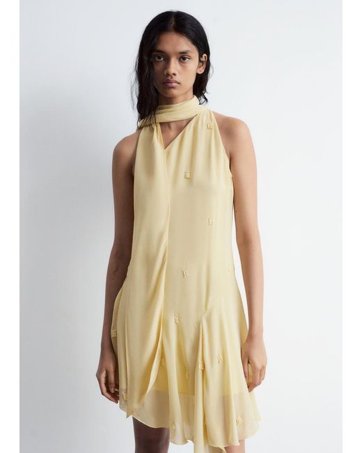 & Other Stories Natural One-Shoulder Mini Dress