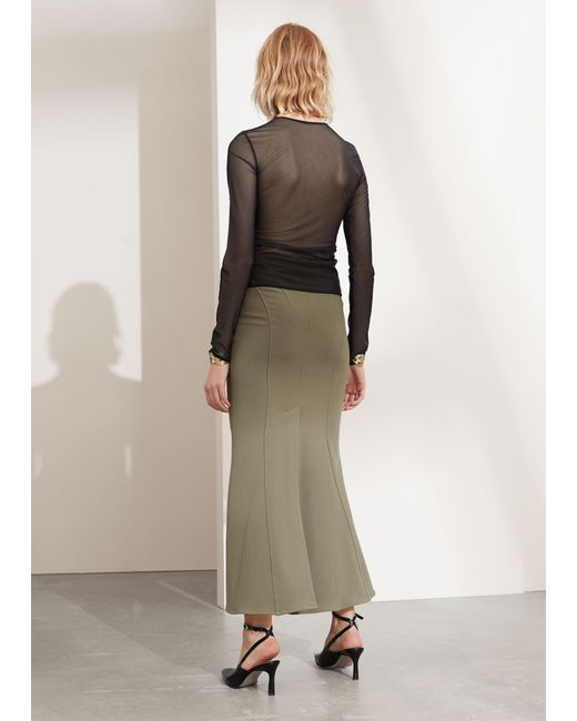 & Other Stories Natural Fluted Maxi Skirt