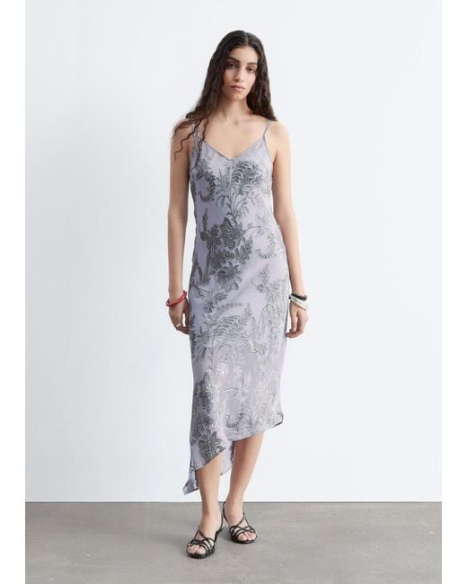 & Other Stories White Floral Strap Midi Dress