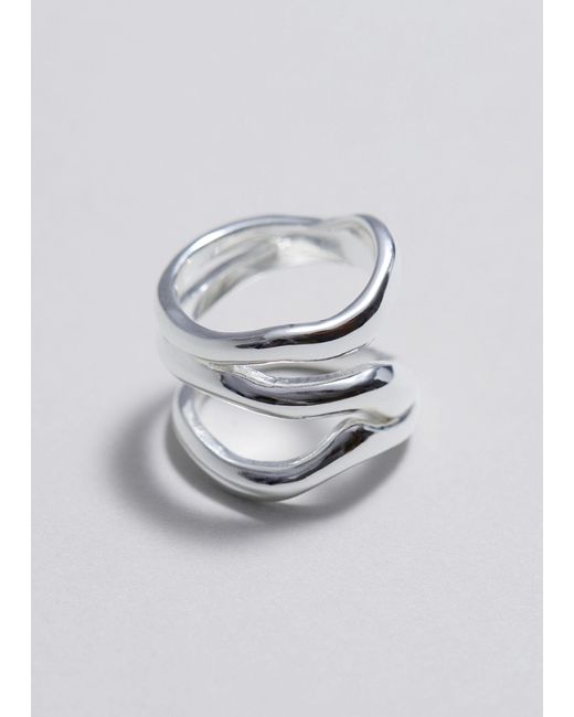 & Other Stories Gray Triple Band Ring