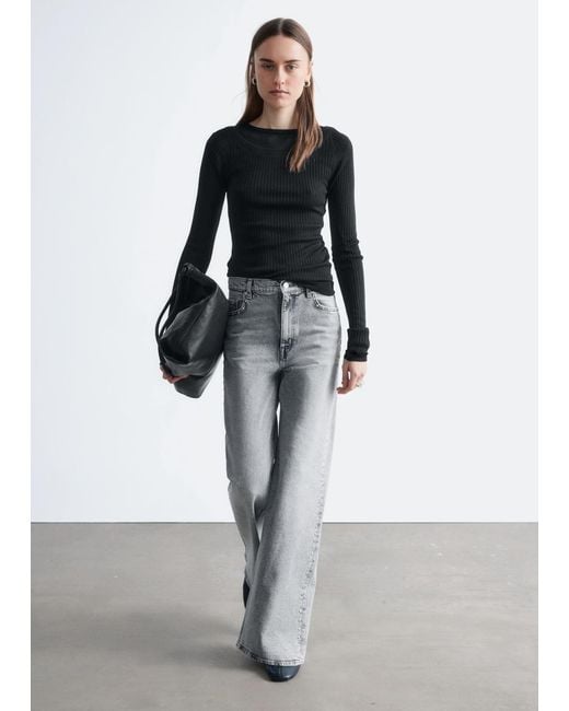 Jean Large À Clous & Other Stories en coloris White