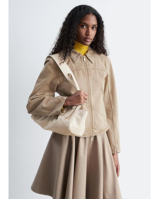 & Other Stories Natural Fitted Zip-Up Denim Jacket