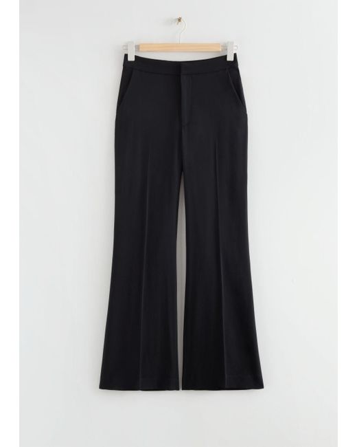 & Other Stories Tailored Flared Trousers in Black | Lyst
