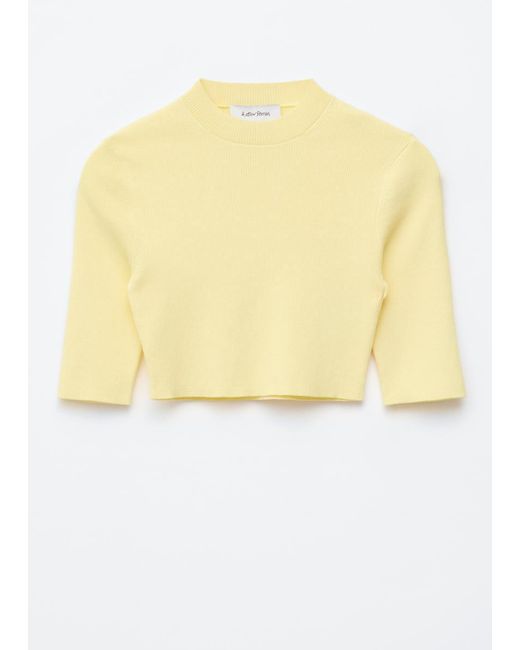 & Other Stories Yellow Slim-Fit Cropped T-Shirt