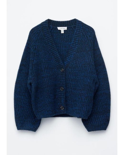 & Other Stories Blue Chunky Rib-Knit Cardigan