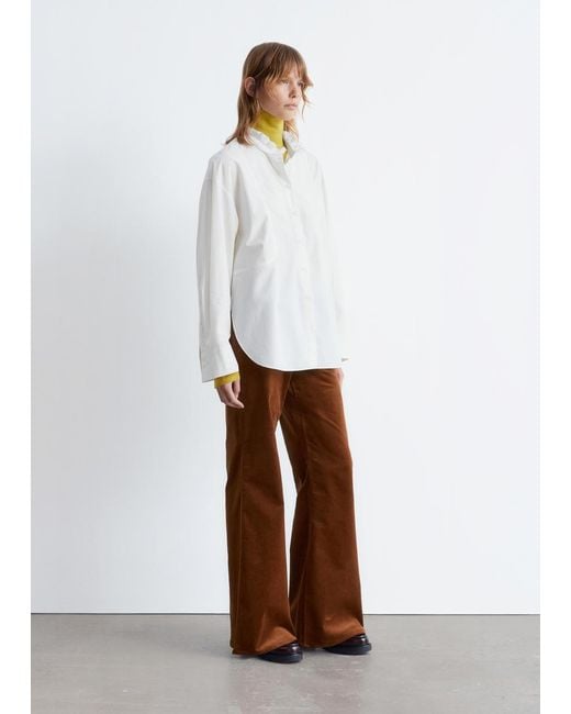 Chemise Longue En Coton À Col Montant & Other Stories en coloris White