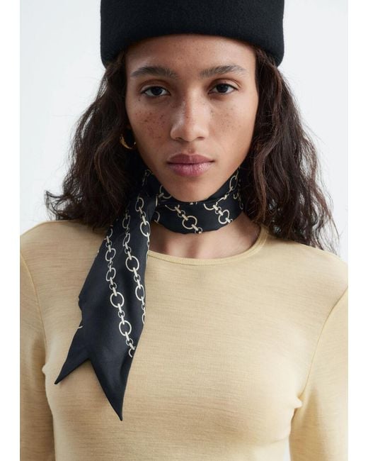 & Other Stories Natural Plain-Knit Wool Top