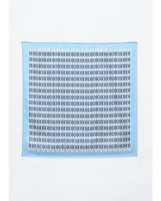 & Other Stories Blue Printed Silk Scarf