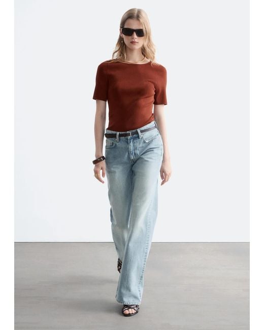 & Other Stories White Mid-Waist Bootcut Jeans