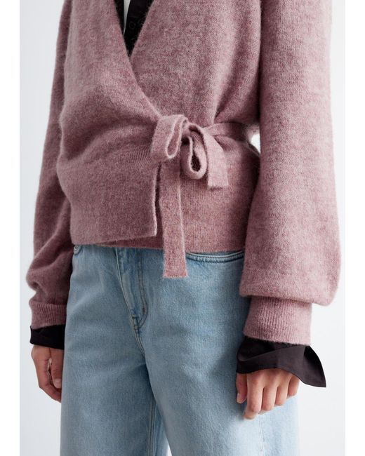 & Other Stories White Mohair-Blend Wrap Cardigan