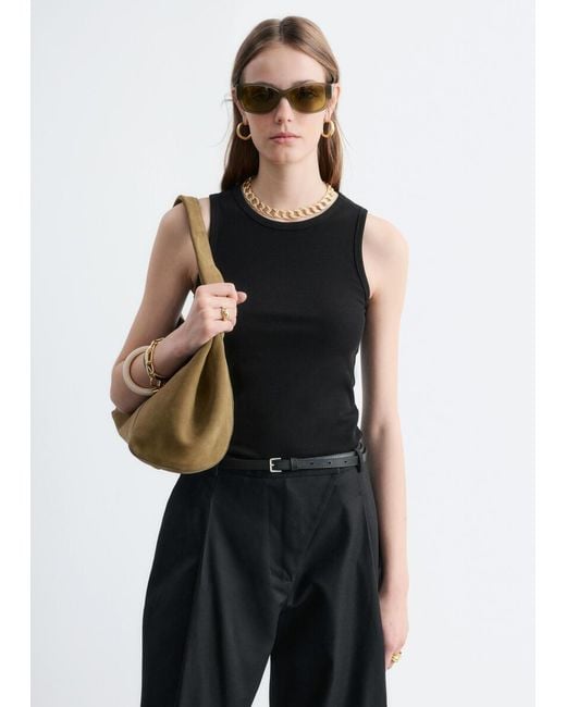 & Other Stories Black Fitted Tank Top