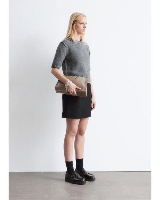 & Other Stories Black A-Line Mini Skirt