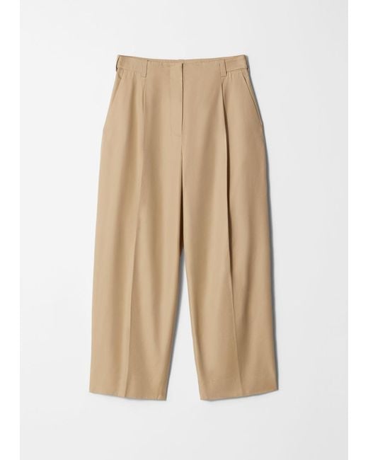 & Other Stories Natural Tapered Press-Crease Trousers