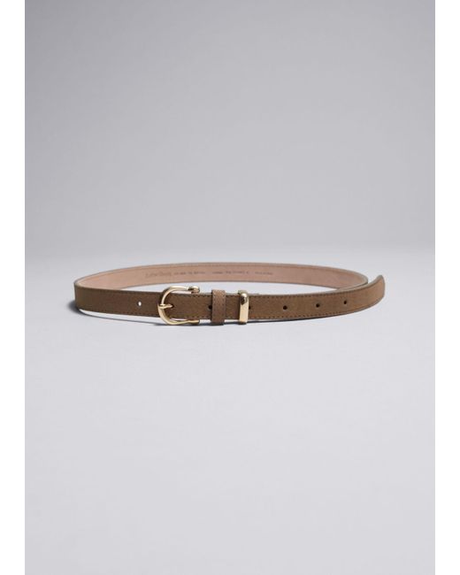 & Other Stories Gray Leather Belt