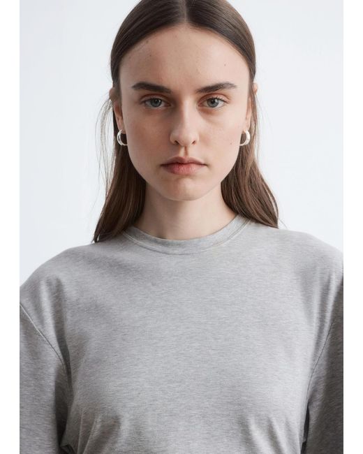 & Other Stories White Asymmetric Midi T-Shirt Dress