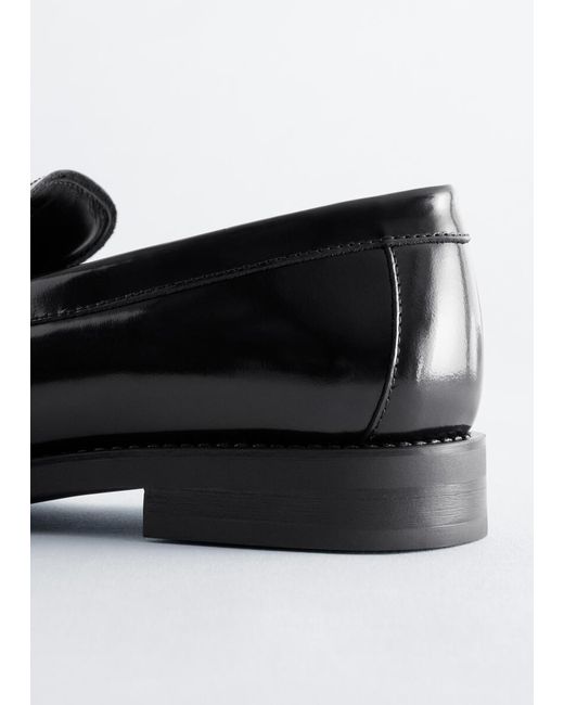 & Other Stories White Leather Penny Loafers