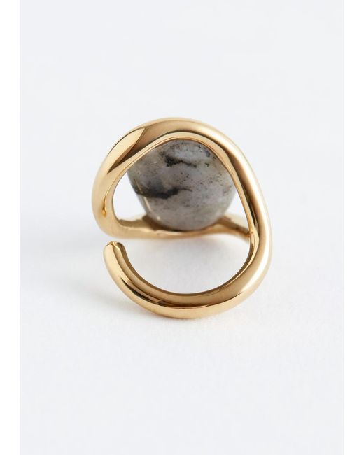 & Other Stories Metallic Stone Wire Ring