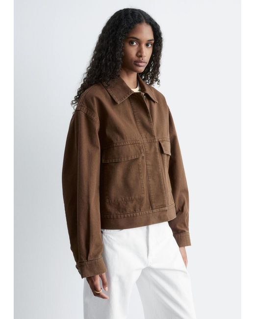 & Other Stories Brown Cotton Utility Jacket