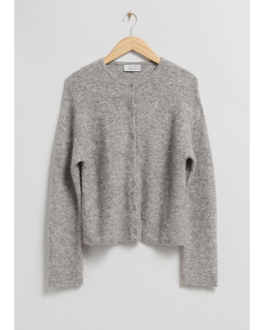 & Other Stories Gray Knitted Cardigan