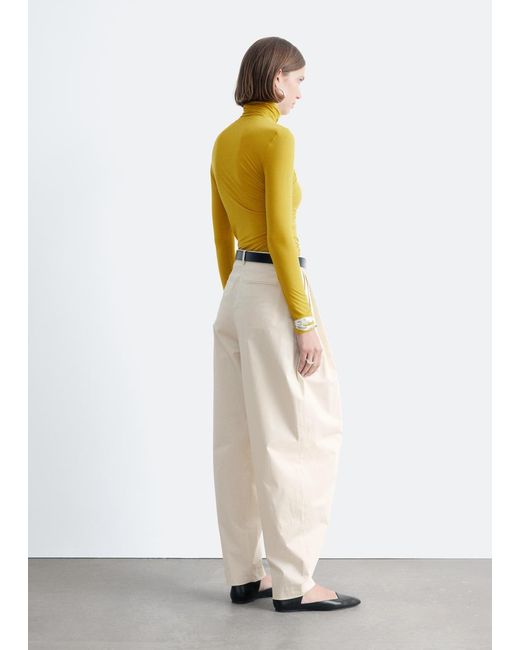 & Other Stories White Draped Turtleneck Top