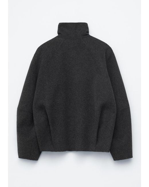 & Other Stories Black Zip-Up Wool Jacket