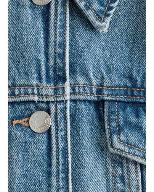 & Other Stories Blue Sculpted Denim Jacket