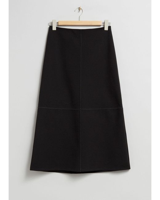 & Other Stories Black A-line Skirt