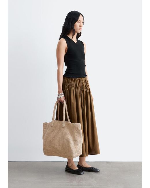 & Other Stories Black Sleeveless V-Neck Knitted Top