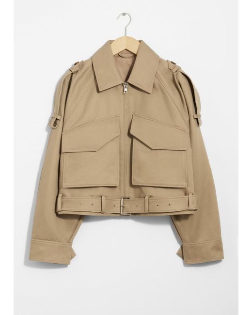 & Other Stories Natural Belted Patch-Pocket Jacket