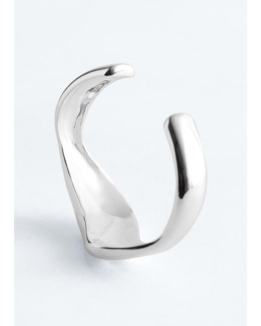 & Other Stories White Wavy Cuff Bracelet