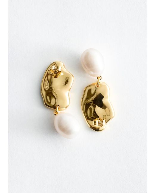 & Other Stories Multicolor Freshwater Pearl Pendant Earrings
