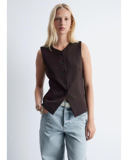 & Other Stories Brown Tailored Vest