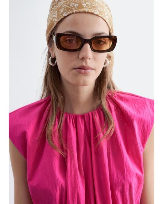 & Other Stories Pink Drawstring Waist Sleeveless Dress