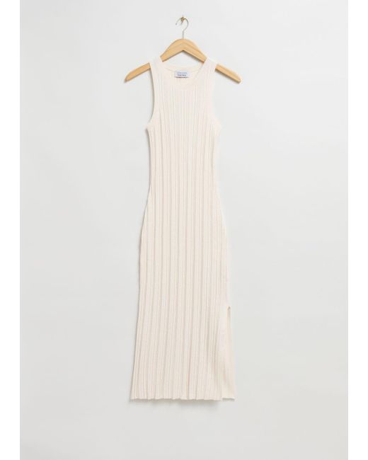 & Other Stories White Fitted Midi Tank Dress