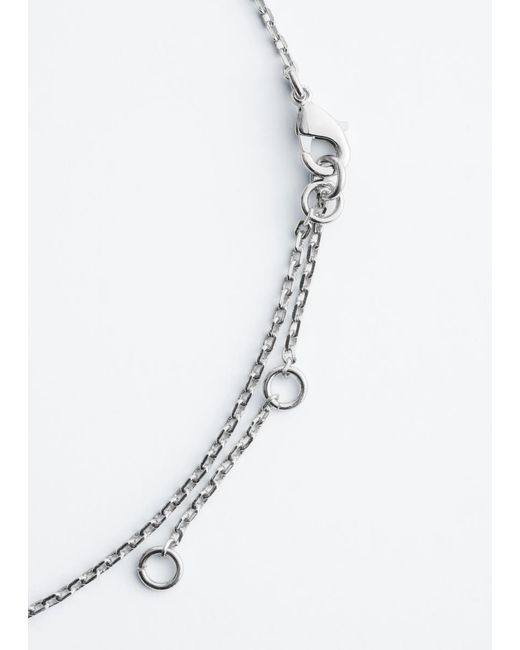& Other Stories Gray Heart Pendant Necklace