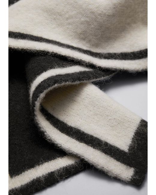 & Other Stories Natural Two-tone Knit Scarf