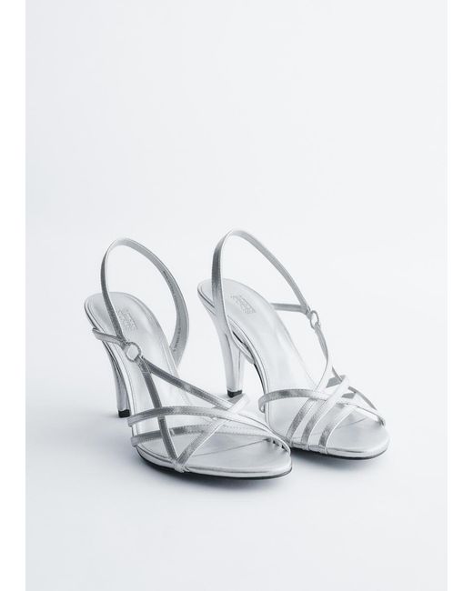 & Other Stories White Leather Ring Sandals