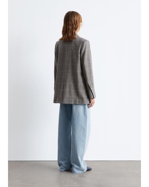 & Other Stories Gray Tailored Wool-Blend Blazer