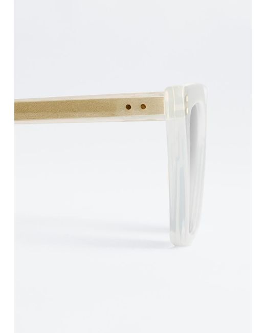 & Other Stories White Angular Cat Eye Sunglasses