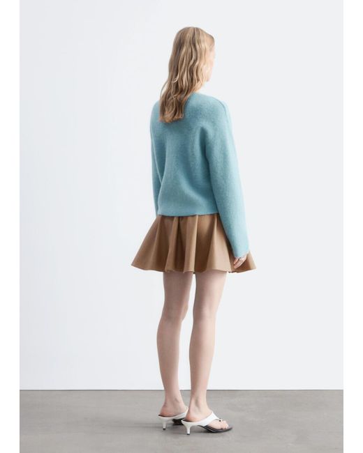 & Other Stories Blue Alpaca-Blend Cardigan