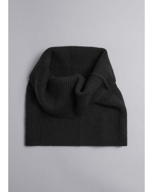 & Other Stories Black Soft Wool Tube Scarf
