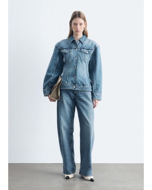 & Other Stories Blue Sculpted Denim Jacket