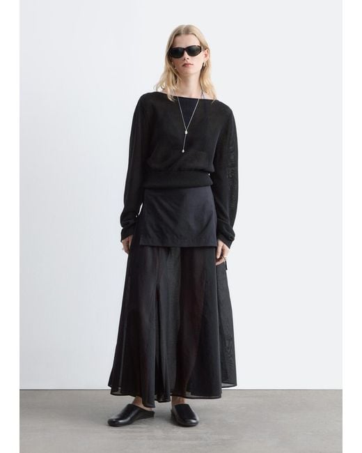 & Other Stories Black Leather Slip‑On Mules