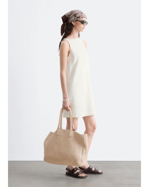 & Other Stories White Linen Mini Dress
